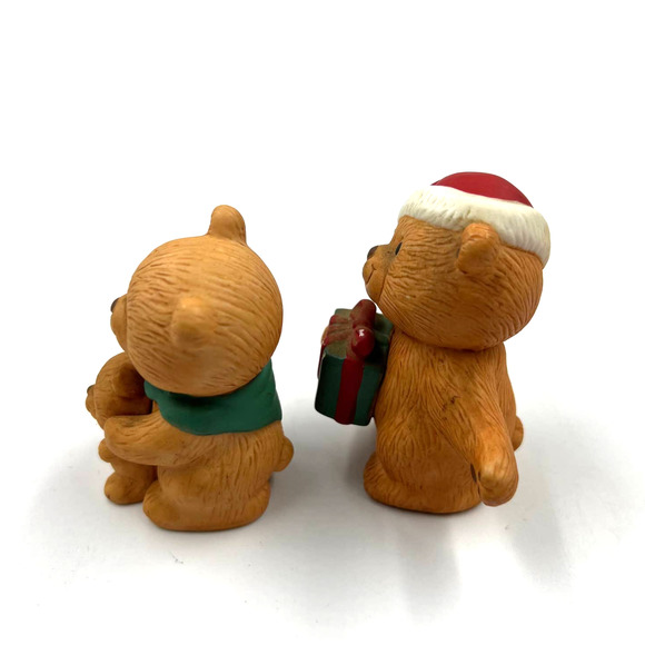 Avon Vintage 1990 Christmas Ceramic Decorative Teddy Bear Family Santa Hat Gift - Picture 8 of 8